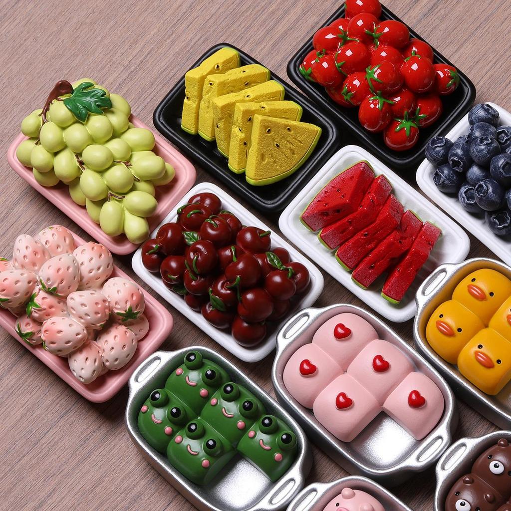 3D Ovocný magnet: Meloun, Třešeň, Jahoda Kočičí design