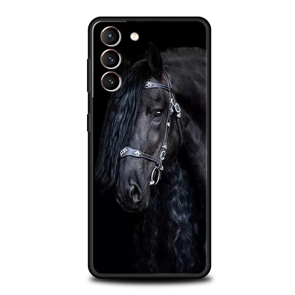 Pouzdro na telefon s divokými zvířaty Běžící kůň pro Samsung Galaxy S24 S23 S22 S20 Ultra S21 FE 5G S10 S9 Plus S10E Měkký silikonový kryt
