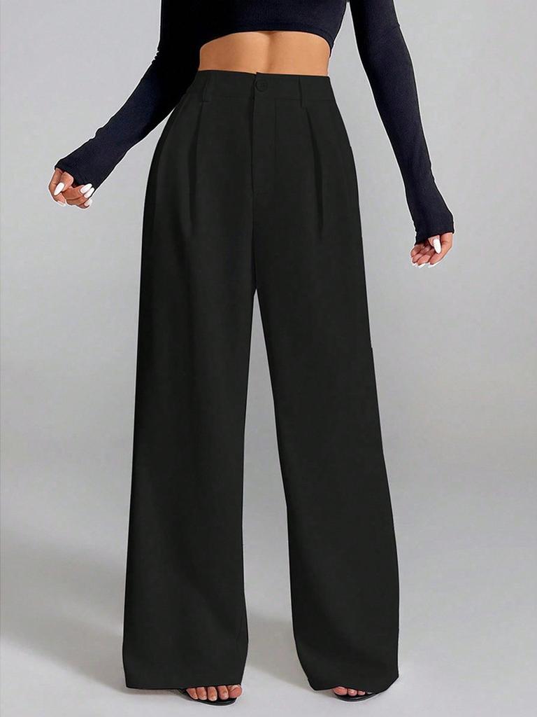 Women's Casual Pants Spring/Summer/Autumn/Winter New High Waist Wide Leg Design Trousers