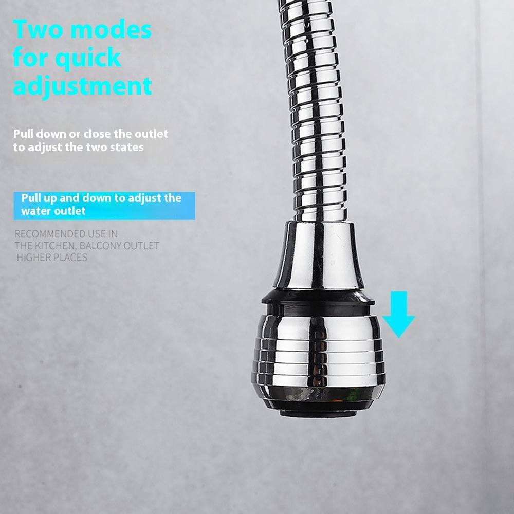 Kitchen Faucet Aerator Extender Sink Basin Tap 360 Degrees Swivel Splash-Proof Nozzle with Extension Tube