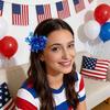 Hairpin Latte Style Independence Day Theme Red White Blue Hairpin No Damage USA Flag Hair Clip Hair Accessories