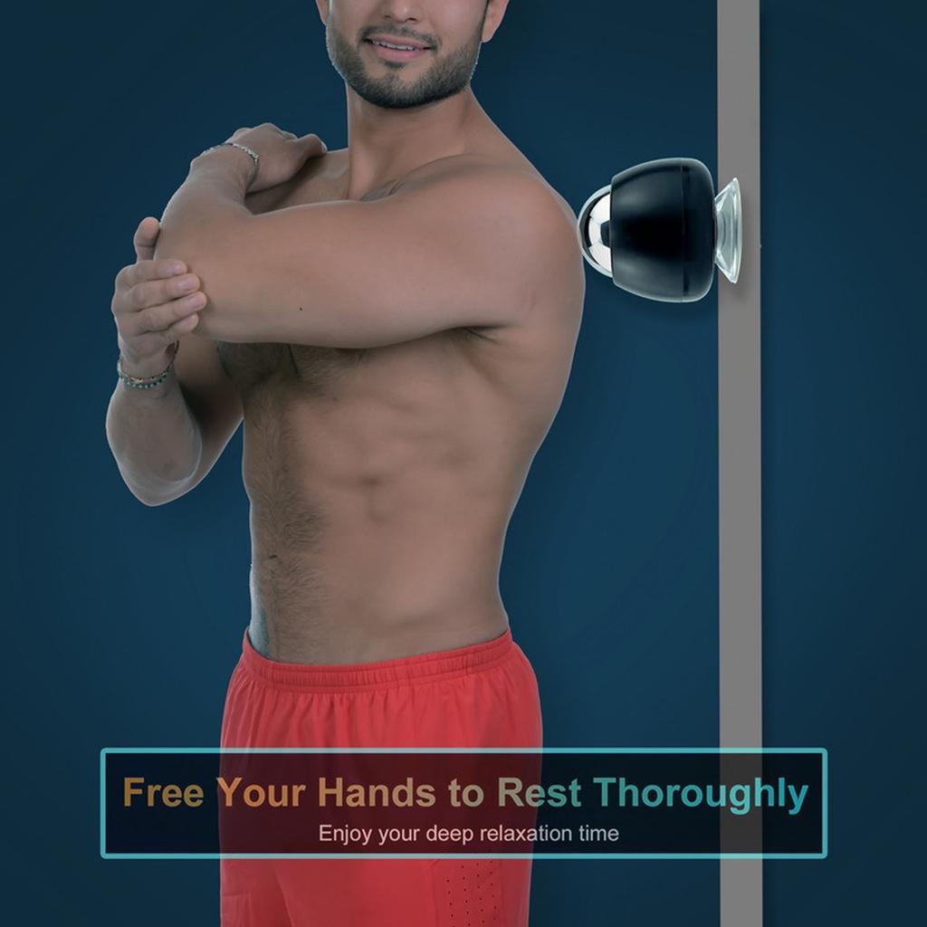 Massage Ball with Suction Cup Hands Free Stainless Steel Mountable Muscle Massage Roller Balls for Back Muscle
