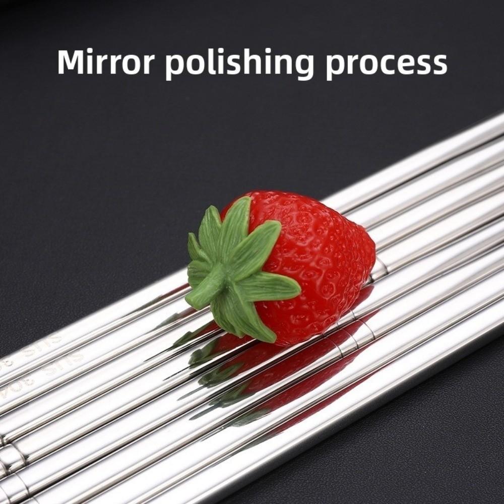 5 pairs Reusable Sushi Chopstick Stainless Steel Metal Chop Sticks  for Cooking Eating