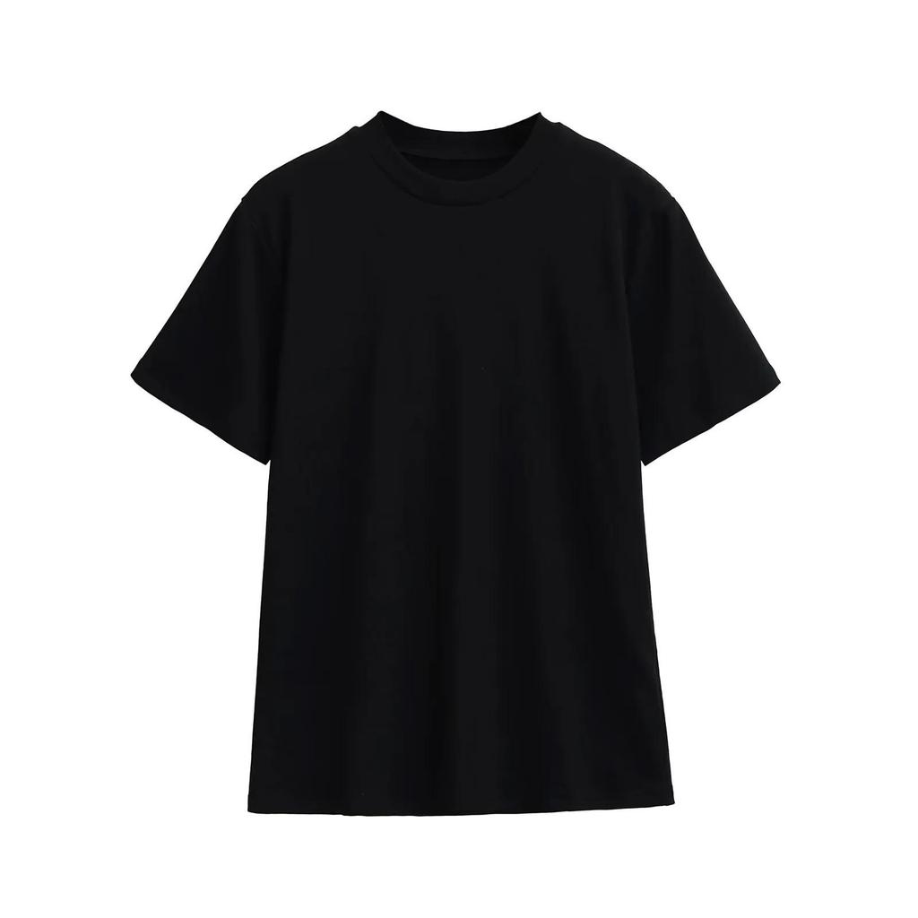 Women's Basic Round Neck Loose Short Sleeve T-shirt, Elegant Versatile Casual Pullover Top
