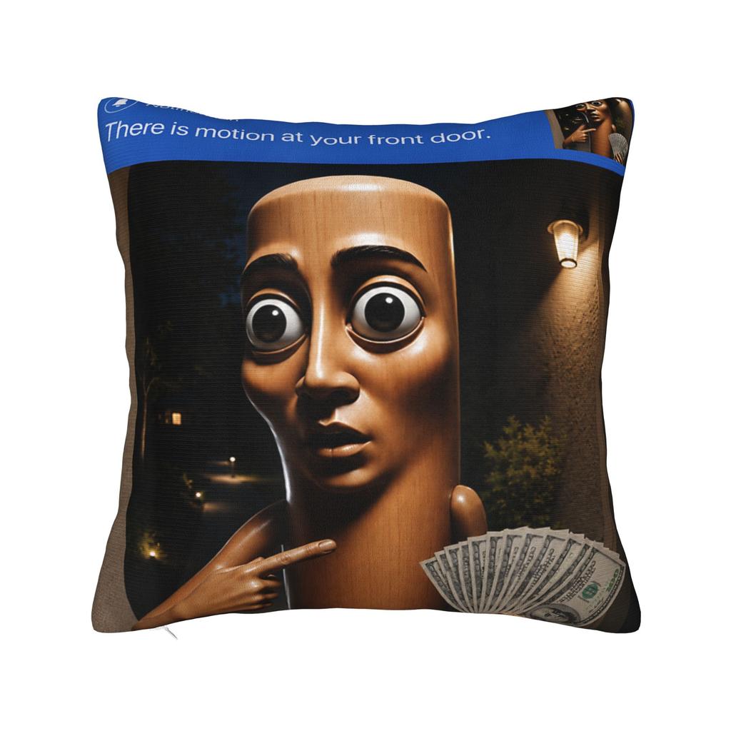 There is Motion at Your Front Tung Tung Sahur Drooling Money Pillow Cover Soft Cushion Cover Pillow Case For Home Decoration