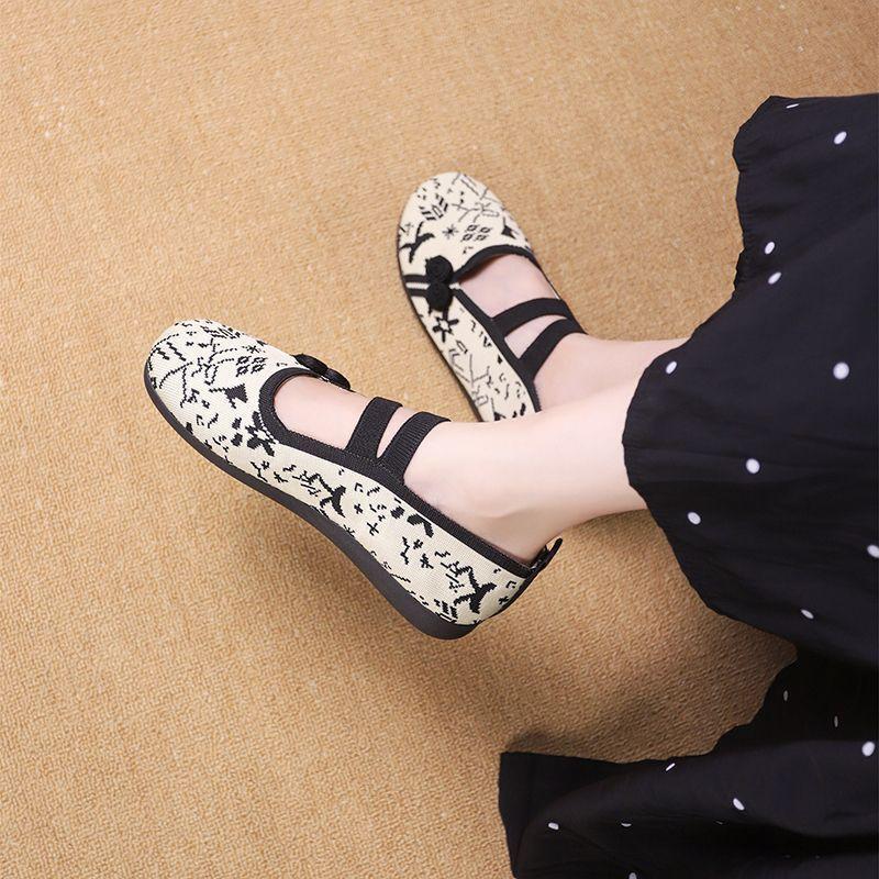 Breathable embroidered shoes, soft soles, retro ancient Hanfu single shoes, lightweight and versatile single shoes, new for summer and autumn 2025