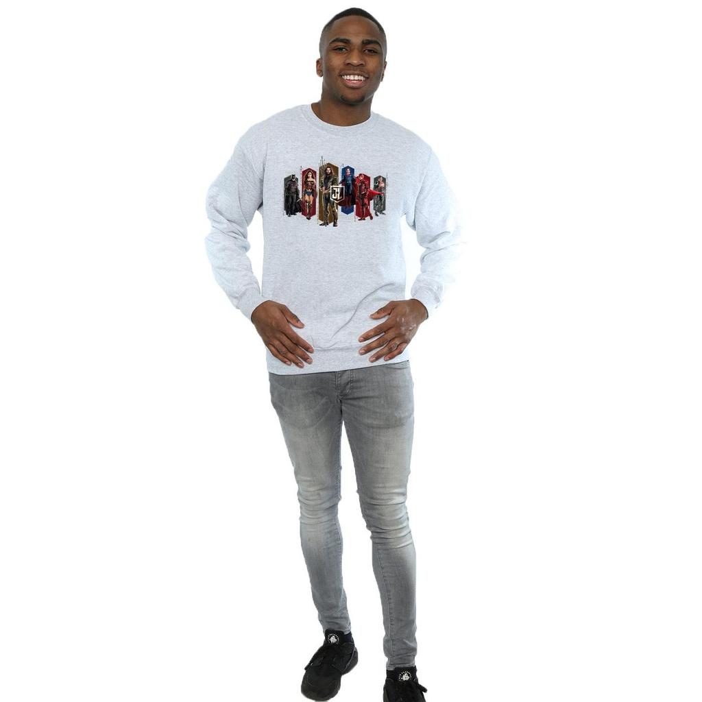 DC Comics Mens Justice League Movie Team Hexagons Sweatshirt