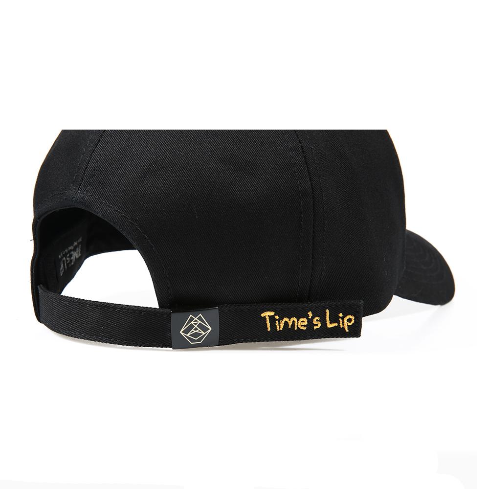 Taimseullib Cartoon Lettering Black Ball Cap Tbc06901