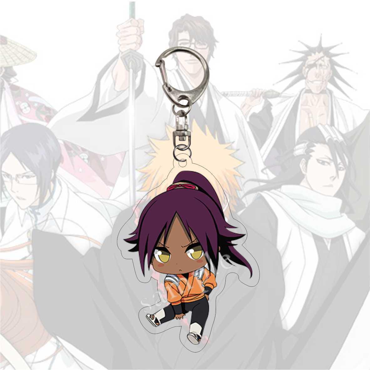 Bleach Acrylic Keychain Set: Ichigo, Rukia, Byakuya, Grimmjow, Ulquiorra In Stock