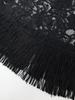 Elegant Plus Size Women's Black Tassel Lace Cape Dress
