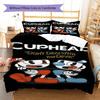 Cuphead Cute Cartoon Pattern Bedding,Quilt Set Quilt Cover Pillowcase Home Birthday Gift (1 * Duvet Cover + 2 * Pillowcase, Without Core)