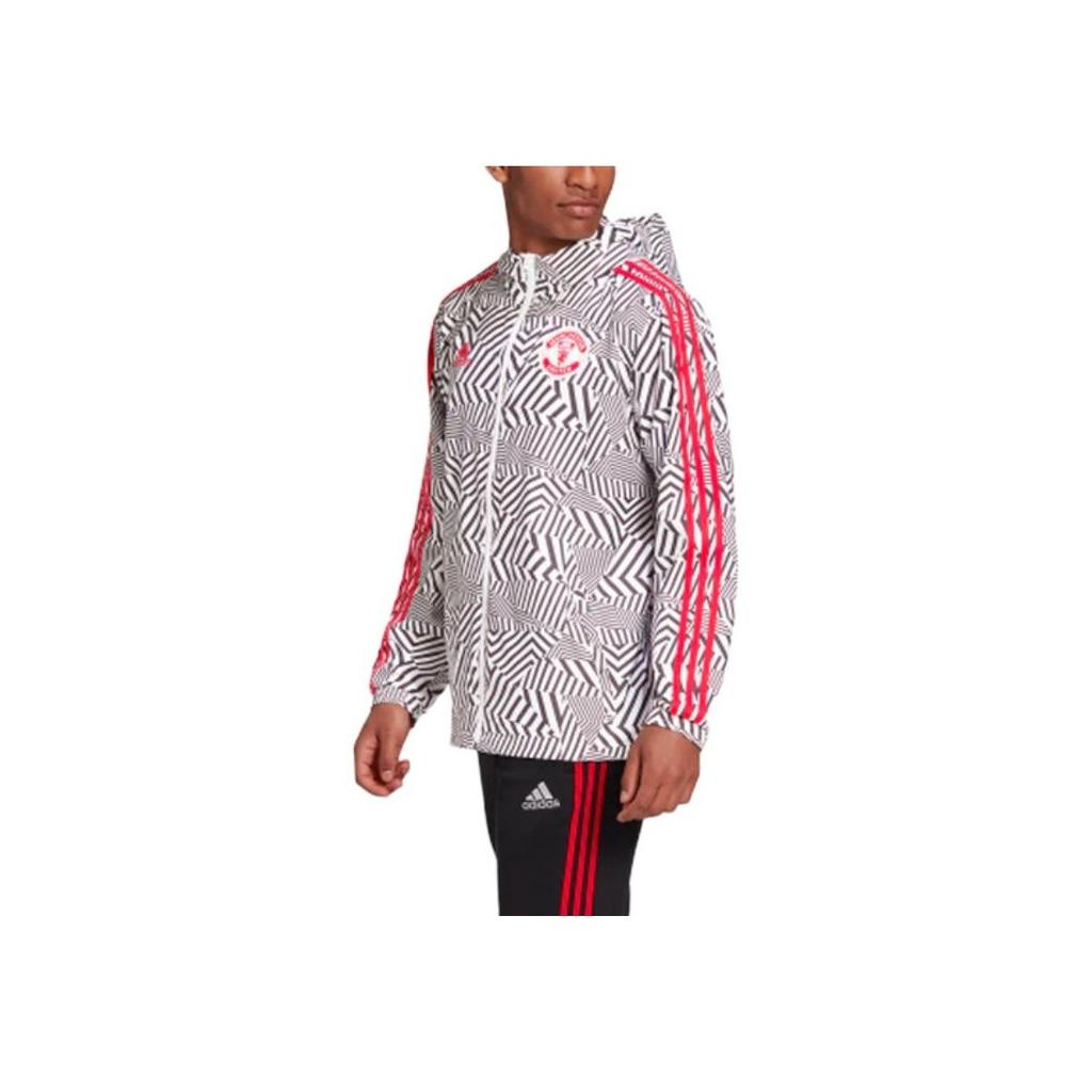Adidas Manchester United Football Sportovní bunda s kapucí Pánské svrchní oblečení Bílá FR3843