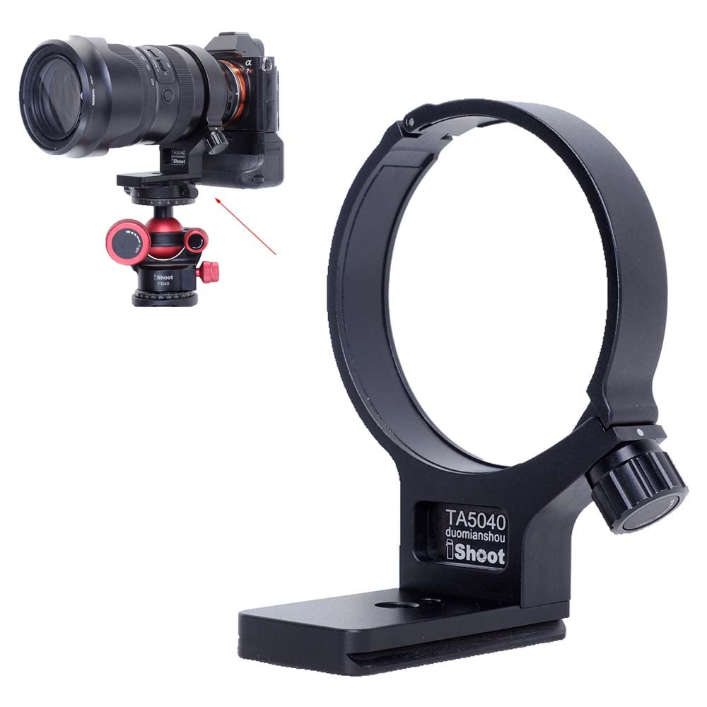 iShoot Metal Lens Support Lens Bracket Tripod Camera Tripod Mount Compatible with Tamron Di III VXD Quick Release Plate with Thread Compatible with