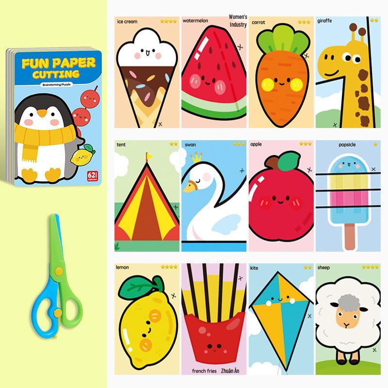Kids' Safe Scissors & Craft Kit: Fun Educational Paper Cutting Set for Parent-Child Interaction, Toddlers & Children