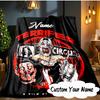 Custom Name Pennywise Clown Horror Blanket  Ideal Bedding Blanket Perfect for Travel, Camping, Living Rooms, Offices, Sofas, Fan Christmas Gift