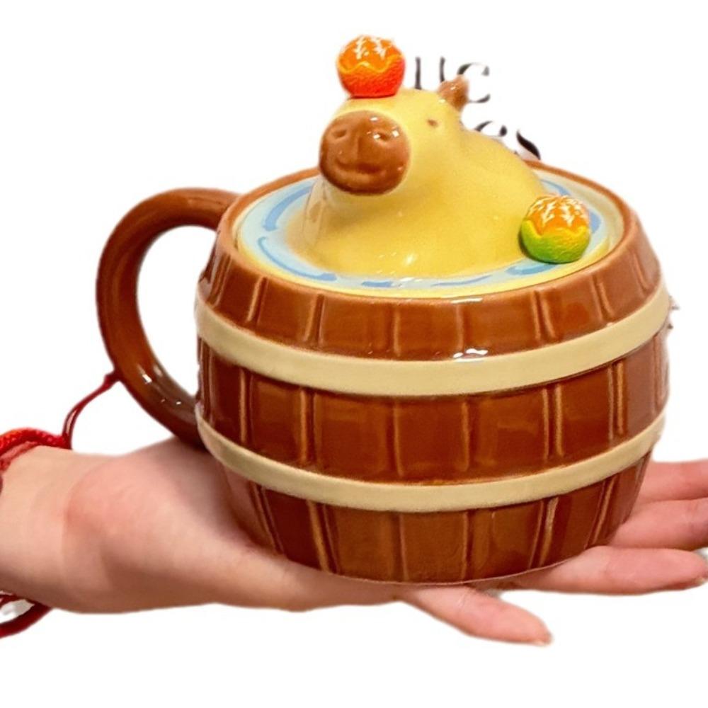 Ceramic Capybara Mug Cute Kawaii Coffee Cups Creative Capybara Water Bucket Cup Home