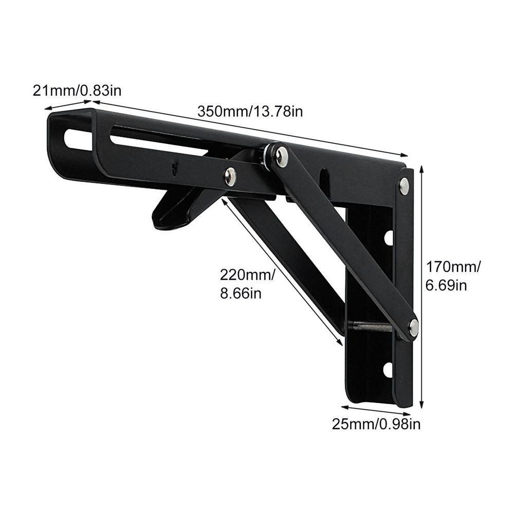 Folding Shelf Brackets Heavy Duty Metal Shelf Hinge Rack Wear-Resistant Supplies For Kitchen Bathroom Shop Garage Balcony