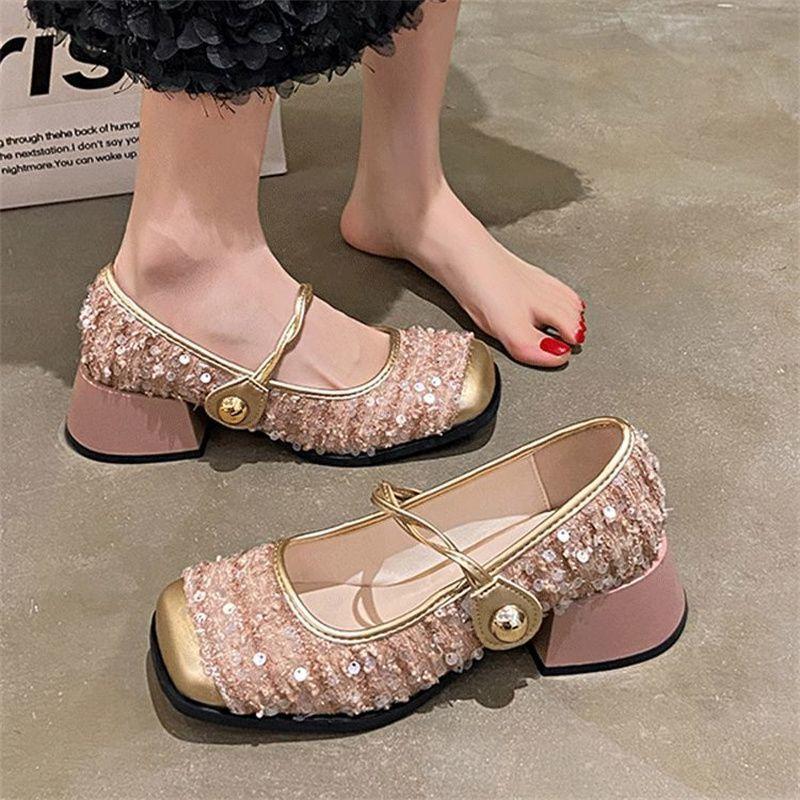 French evening wind single shoes women's small heel thick heel temperament Mary Jane shoes 2024 new spring and summer small fragrant style loafers