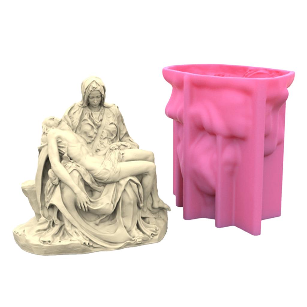 Resin Statue Molds Silicone Pieta Mold 3D Candle Making Mold Pieta Statue Epoxy Mold for Resin Casting Soap Home Decor