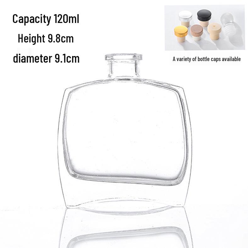 Flat Square Transparent Aroma Diffuser Bottle for Home Decor