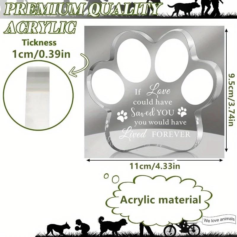 Memorial Gifts: Acrylic Dog Memorial Keepsake – Dog Death Sympathy/Bereavement Gift.