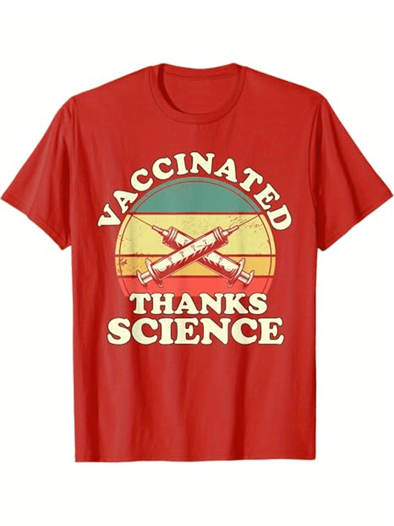 Vintage Vaccinated Thanks Science retro Sunset Immunization design 100 cotton shortsleeve printed mens T shirt Round Neck S