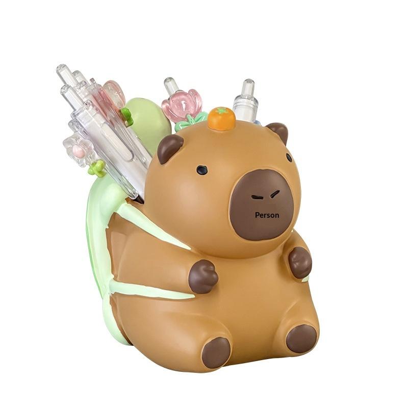 Kapibara Kalemlik Karikatür Taşınabilir Makyaj Fırçası Tutucu Çok Fonksiyonlu Büyük Kapasiteli Kalem Düzenleyici Öğrenci Kırtasiye