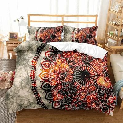 China Continental  Juegos de Cama de Tela de Microfibra Lujo Funda Nórdica 260x240 Cm Estampado 3D Mandala Juego de Funda Nórdica Cama Doble