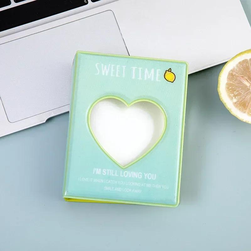 3 Inch Hollow Love Heart Square PVC Photocard Holder 32 Pockets Instax Mini Album Kpop Card Binder Cute Candy Color