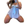 Erotic Underwear Women's Sexy Lace Bow Seduction Suspender Nightgown Hot Passion Perspective Open Small Chest Pajamas