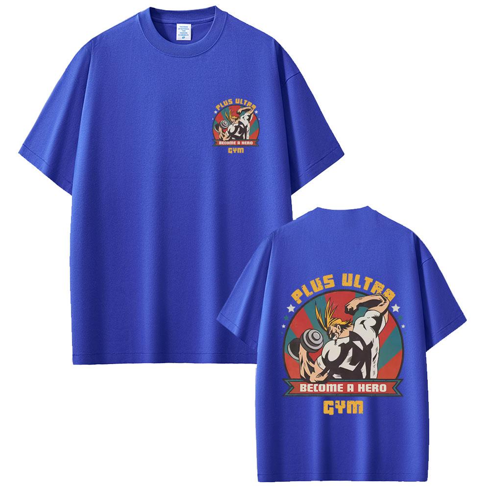 Anime My Hero Academia All Might Plus Ultra Gym Graphic Tshirts Unisex Women Fitness Casual Cotton Y2K Tee Male Vintage Streetwear