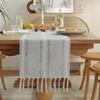 With Tassels Dining Table Cloth Hollow Weaving Table Cover Household Rustic Table Runner  Holiday