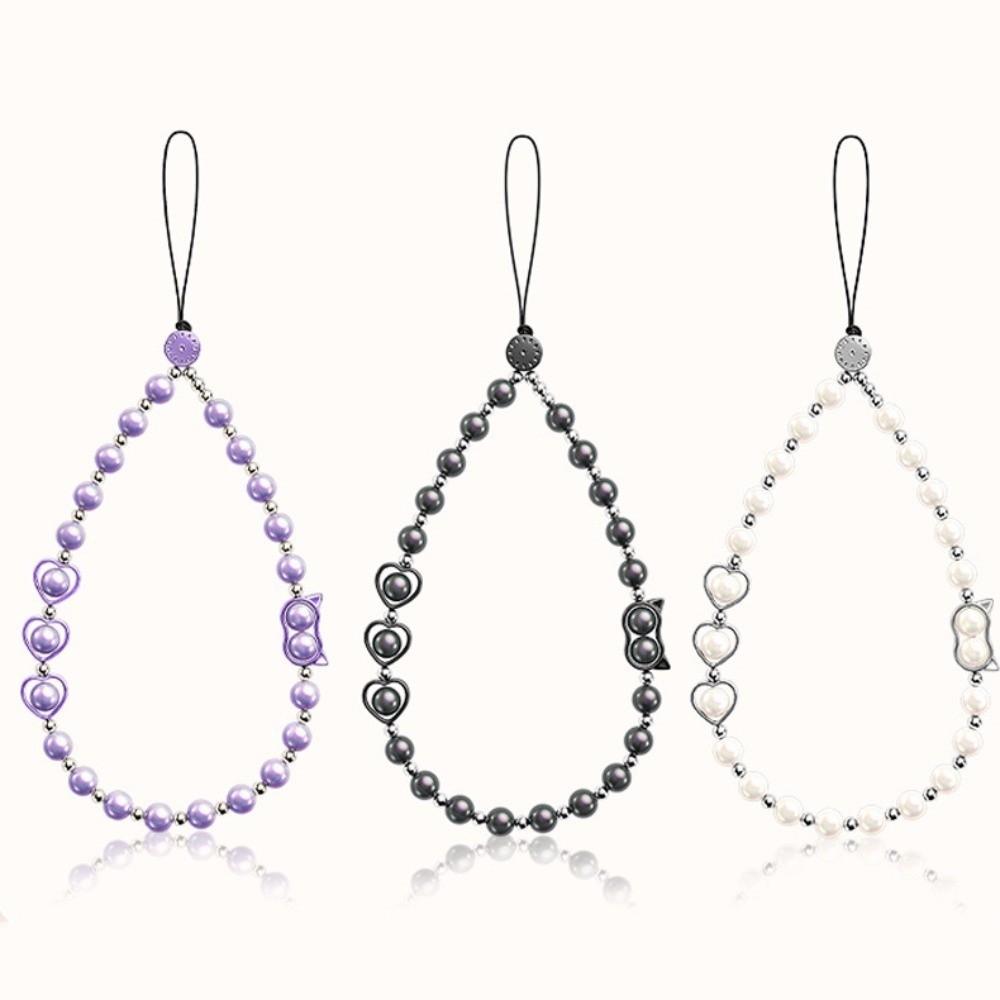 Handmade Beaded Phone Lanyard Wrist Strap Cellphone Charm Pearl Phone Chain Phone Accessories