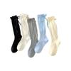 Female Summer Thin Heel Ribbon Bow Mesh Breathable Sweet Flower Bracts Calf Pile Socks