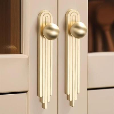 New Light Luxury Wardrobe Cabinet Handle Modern Minimalist Drawer Handle Gold French Style Bedside Table Handle