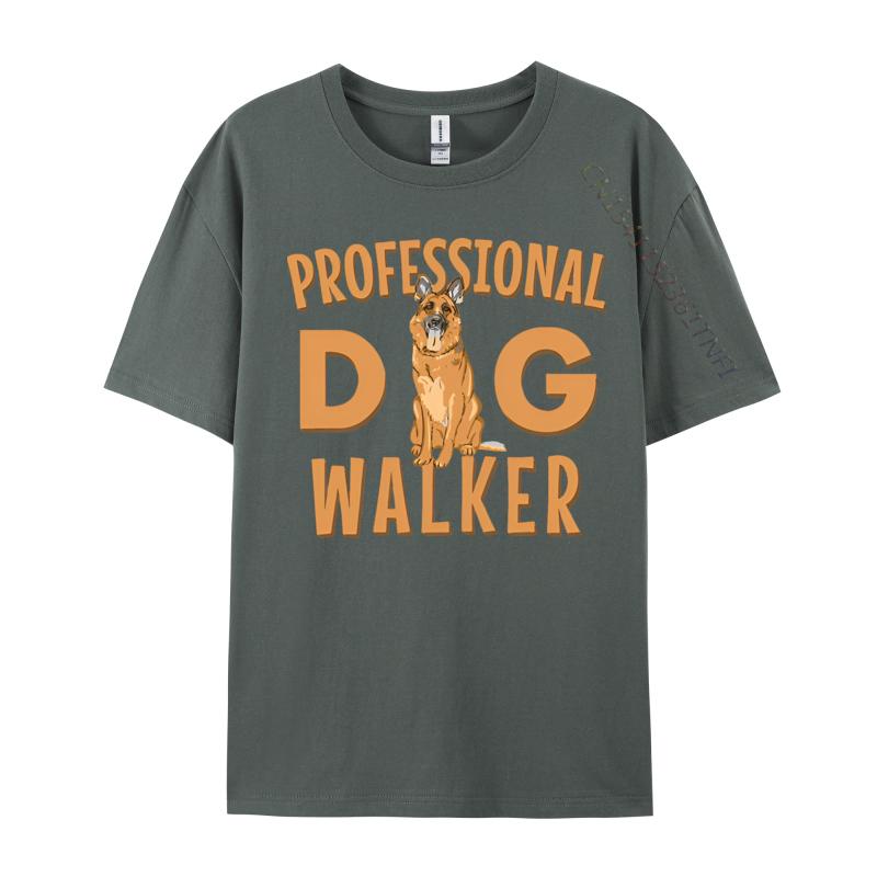 Mens Tshirt Professional Dog Walker Cute German TShirt Oversized Clothes Cotton Pritned Tshirt Black Graphic T Shirts