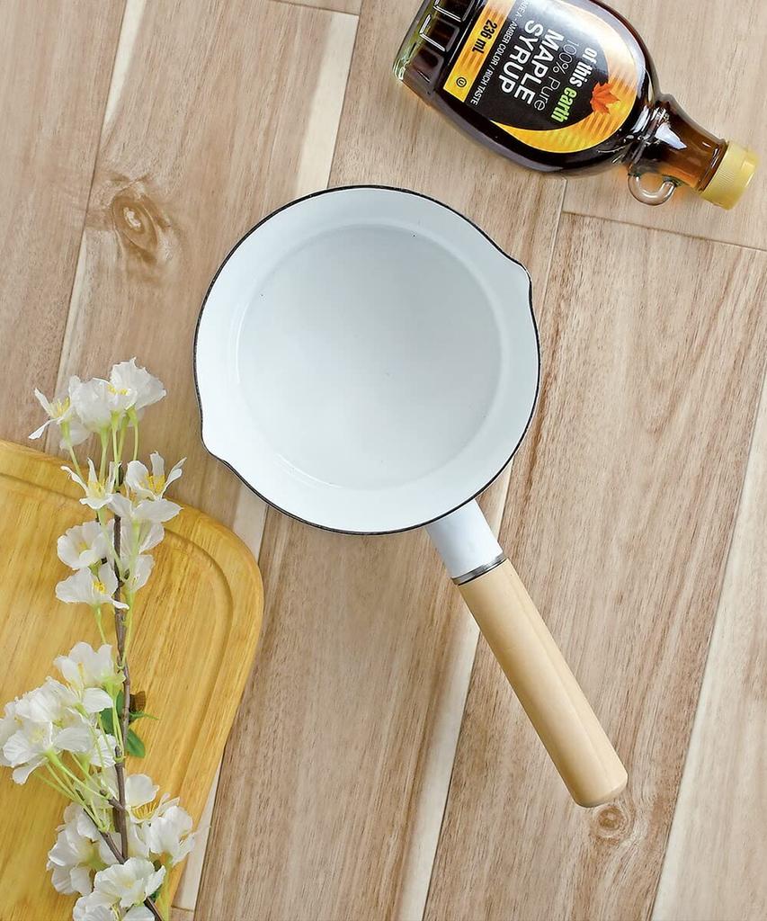 Pearl Metal Presage Enamel Milk Pan 15cm Black