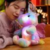 25 cm süße leuchtende Led-Licht Einhorn Plüsch Spielzeug leuchtende sitzende Einhorn Tier Kissen gefüllte Puppe Kinder Kawaii Weihnachtsgeschenke