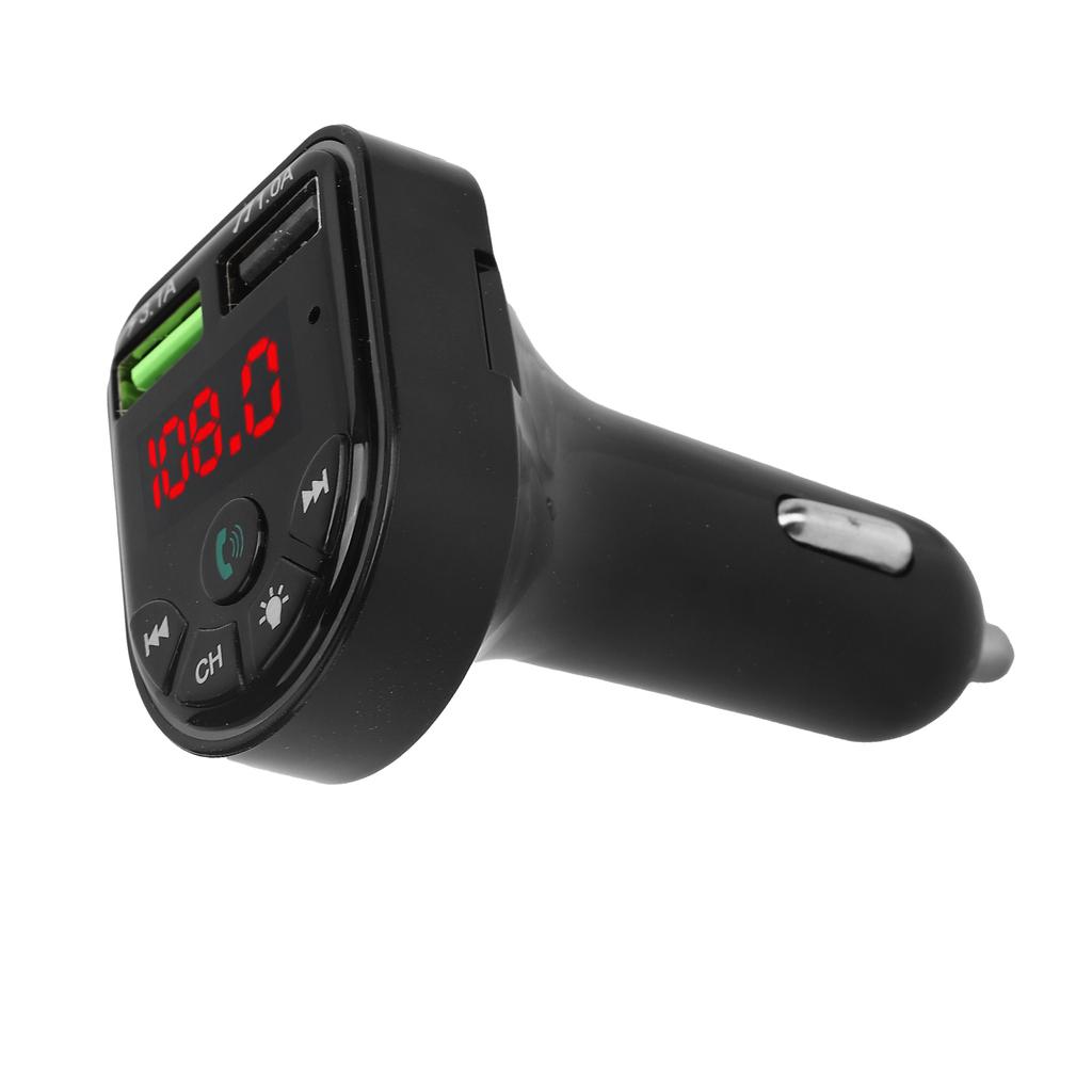F5 Car FM Transmitter Bluetooth 5.0 MP3 Player USB2.0 Phone Charging with Colorful Ambient Light