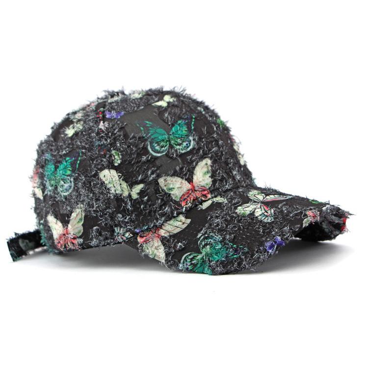 Women's Summer Sunscreen Butterfly Printed Hard Top Baseball Cap