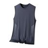 Men Vest Round Neck Sleeveless Breathable Holes Tank Tops Color Block Quick Drying Summer Ice Silk Camisole Fitness Training Activewear