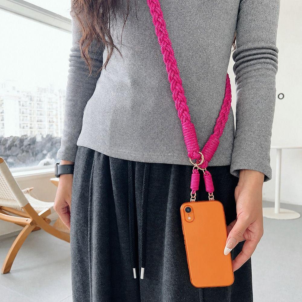 Macrame Woven Phone Lanyard Clear TPU Connector Neck Phone Strap Phone Keychain Strap for Phones