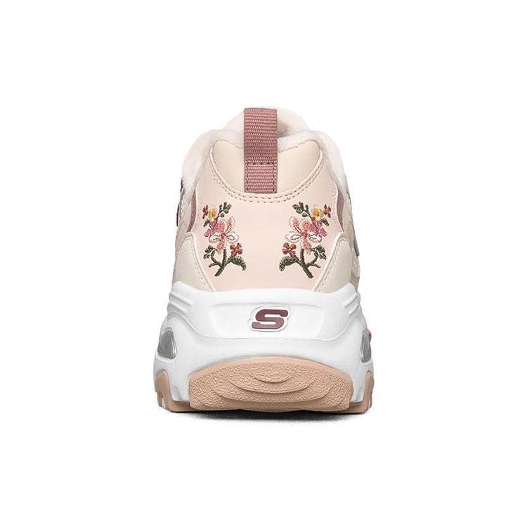 Skechers D'lites 1.0 Low Top Thick Bottom Running Shoes Pink/White Women's 66666325-PNK