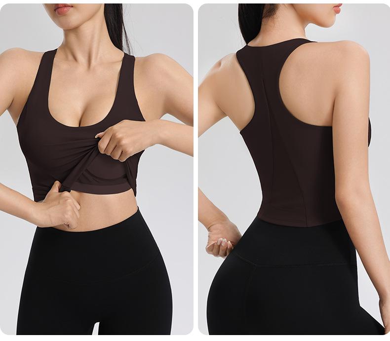 Dámská sportovní podprsenka ve tvaru U s vysokou podporou - Nárazuvzdorná, Rychleschnoucí, S pevnou výztuží pro Běh a Jógu