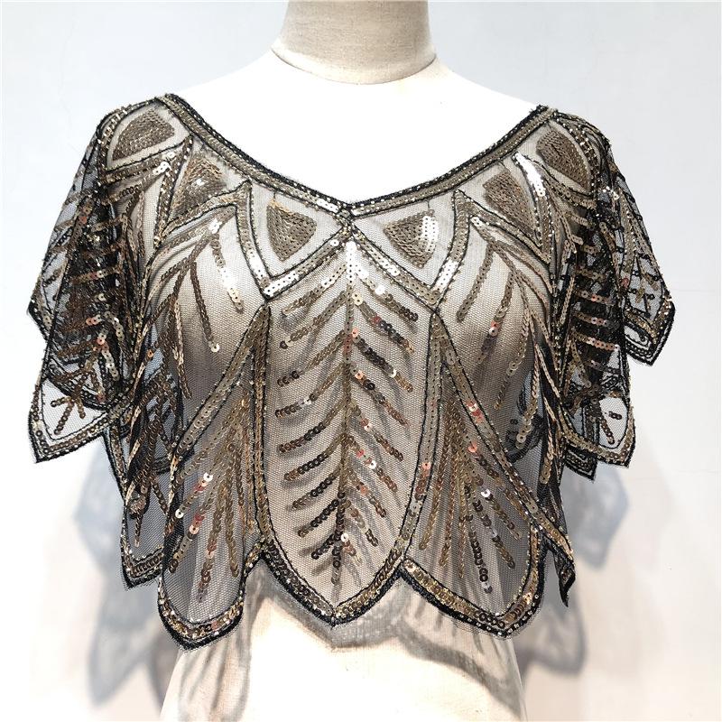 Women's Sequin Beaded Mesh Shawl Bolero - Stylish Outerwear for Dance and Evening Gowns