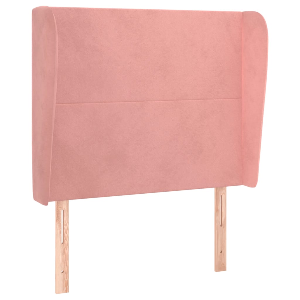 Headboard with Ears Pink 83 X 23 X 118 128 Cm Velvet