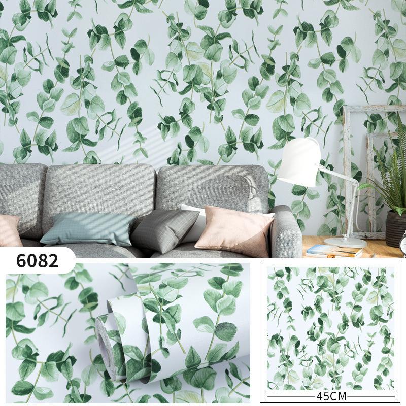 Thickened PVC Self-Adhesive Waterproof Plants Flowers Patterned Wallpaper DIY Furniture Renovation Home Decor Wall Sticker