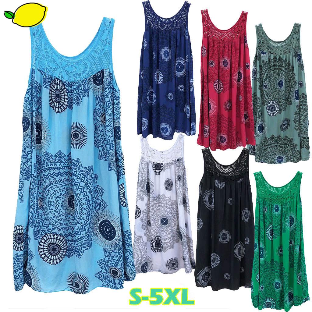 

Женщины Мода Кружева Сшивание Принт Без рукавов Платье