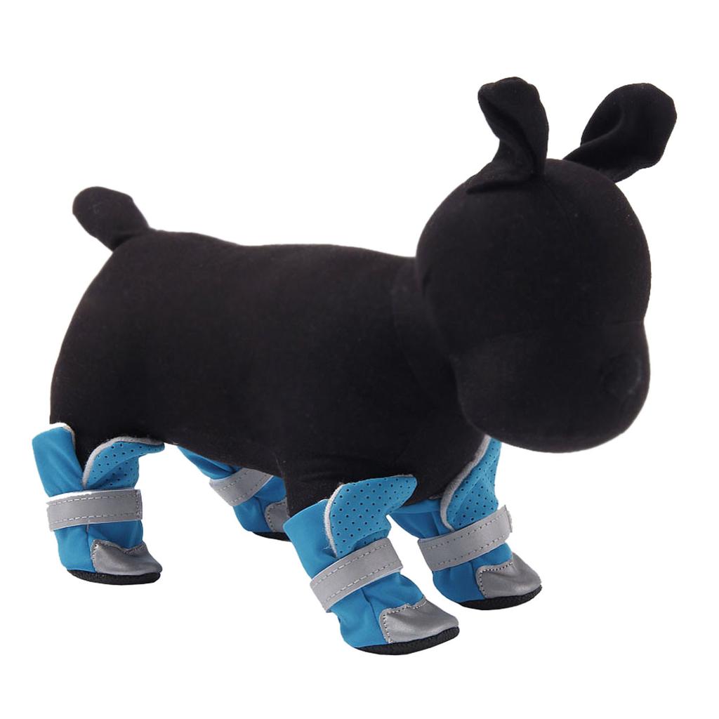 4Pcs Dog Shoes Slip Spring Summer Pet Boots Protector Reflective Straps