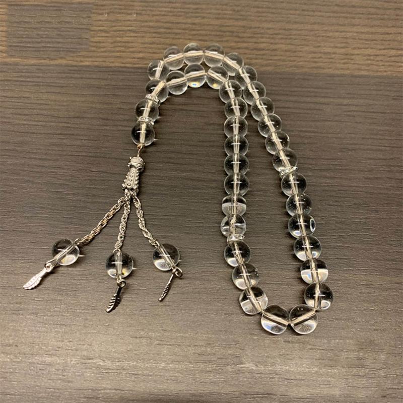 Kristall Gebetsperlen Quasten Handarmband Islamisch 33 Perlen Rosenkranz Armband Religiöser Schmuck Geschenk für Männer Frauen